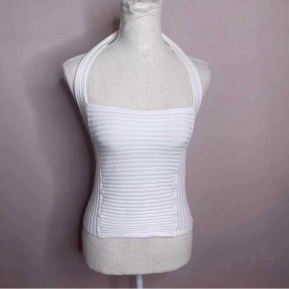 NWT Free People M Ribbed White Halter Tank - Picture 1 of 4